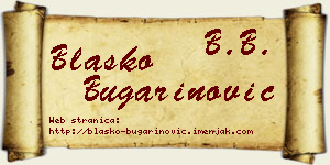 Blaško Bugarinović vizit kartica